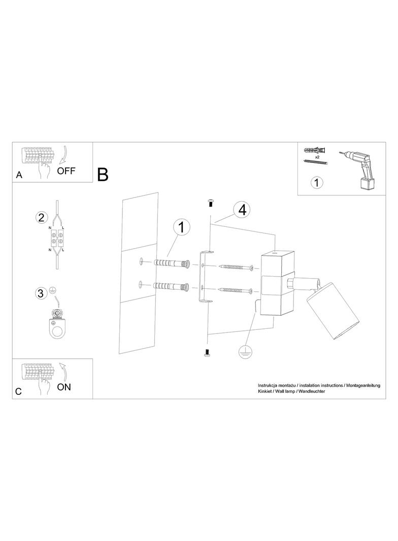 Sollux Kinkiet ZUCA czarny SL.1295