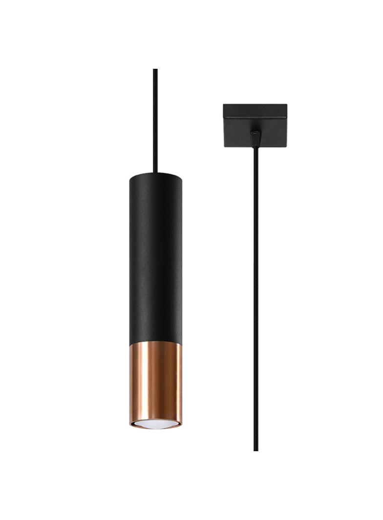 Sollux Lampa wisząca LOOPEZ 1 czarny/miedź