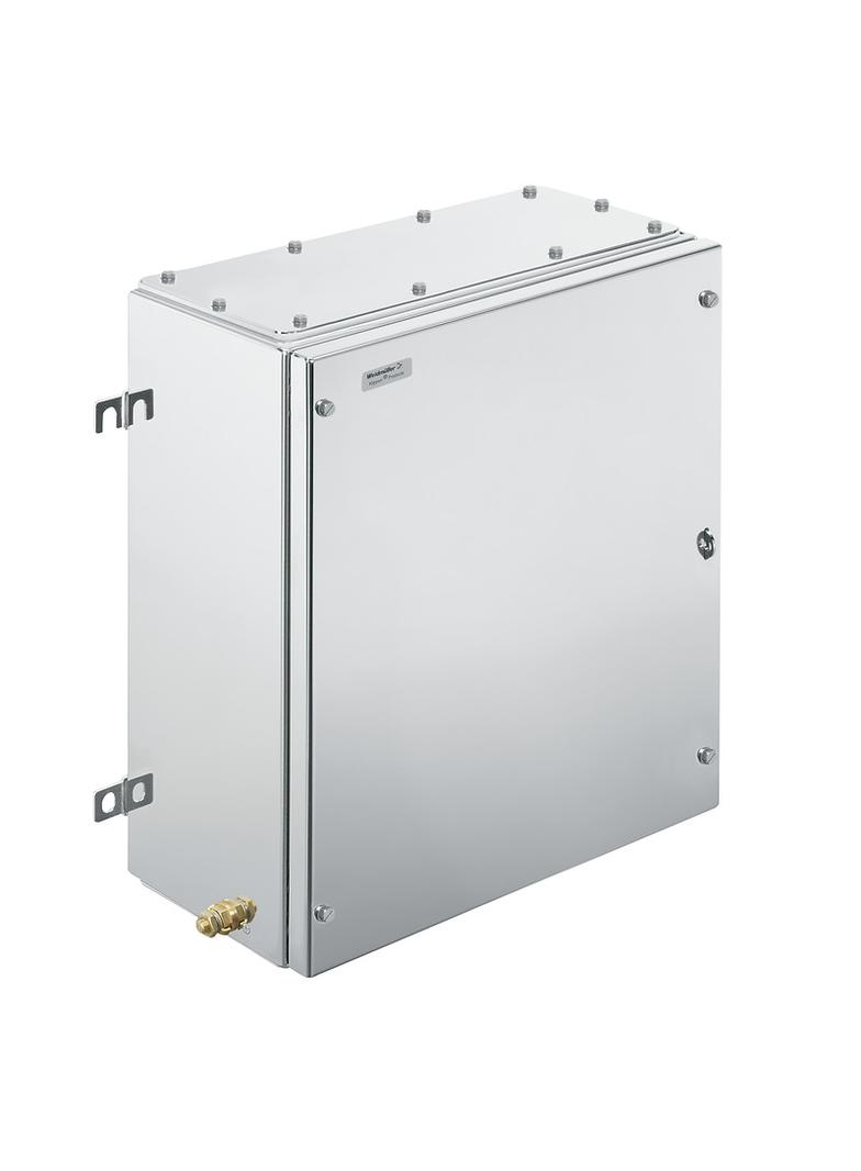 KTB MH 453815 S4E0 Metalowa obudowa iskrobezpieczna, 382 x 458 x 150 mm, element polerowany elektrolitycznie, Płytka kołnierzowa: Nie, 4 zawiasy i wkręty M6 o łbie sześc /1szt./ 1195000000 WEIDMÜLLER