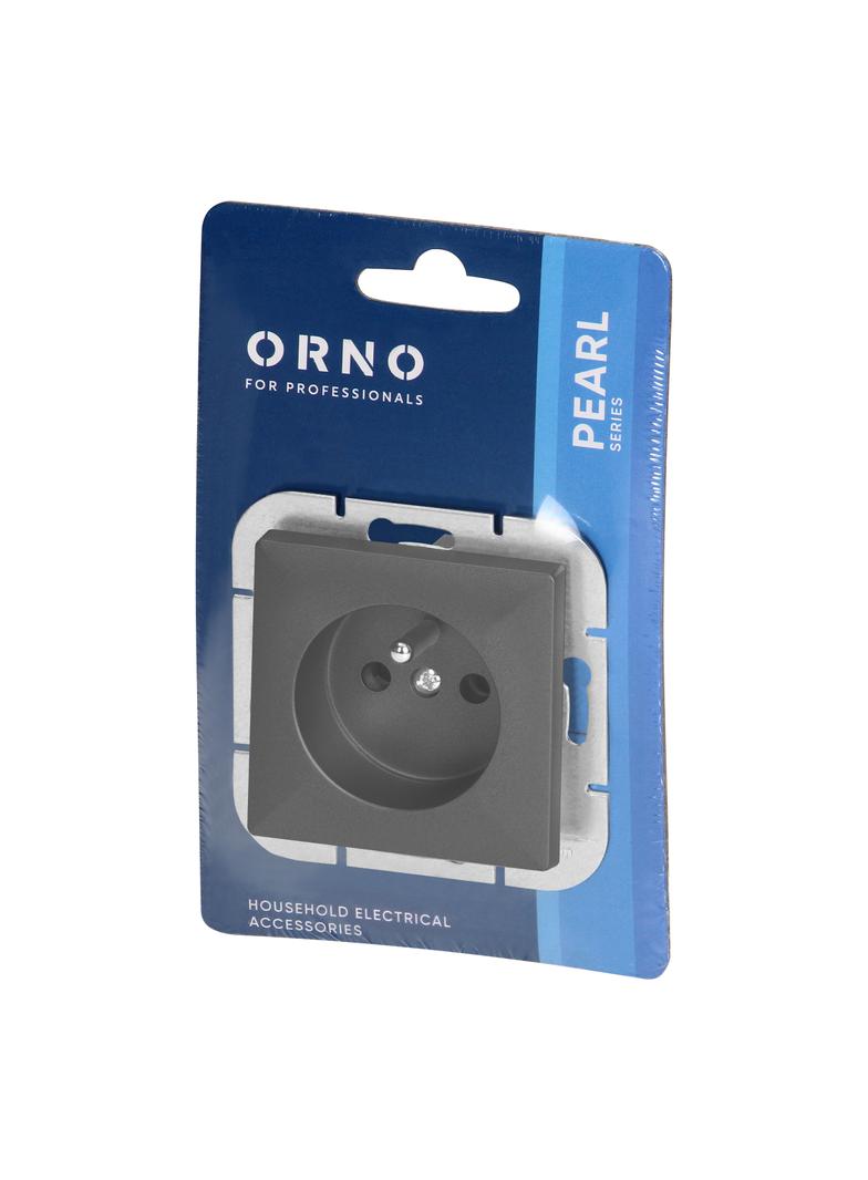 Gniazdo pojedyncze podtynkowe 2P+Z Pearl, 16A, 250V, PT-16P, czarny OR-OE-7705/B ORNO