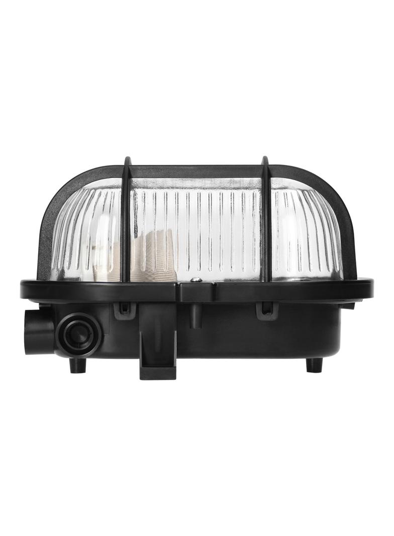 Oprawa oświetleniowa SOTOA E27 max. 15W IP54 klosz szklany osłona plastikowa czarna AD-OP-6562BE27SPP ORNO