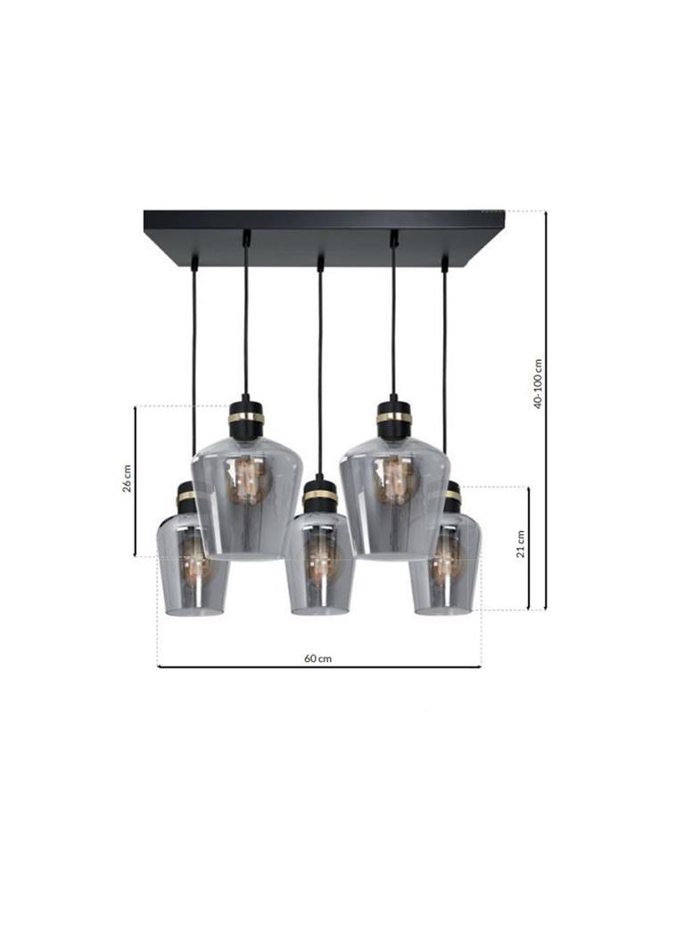 MILAGRO Lampa wisząca RICHMOND BLACK / GOLD 5xE27  Prostokąt