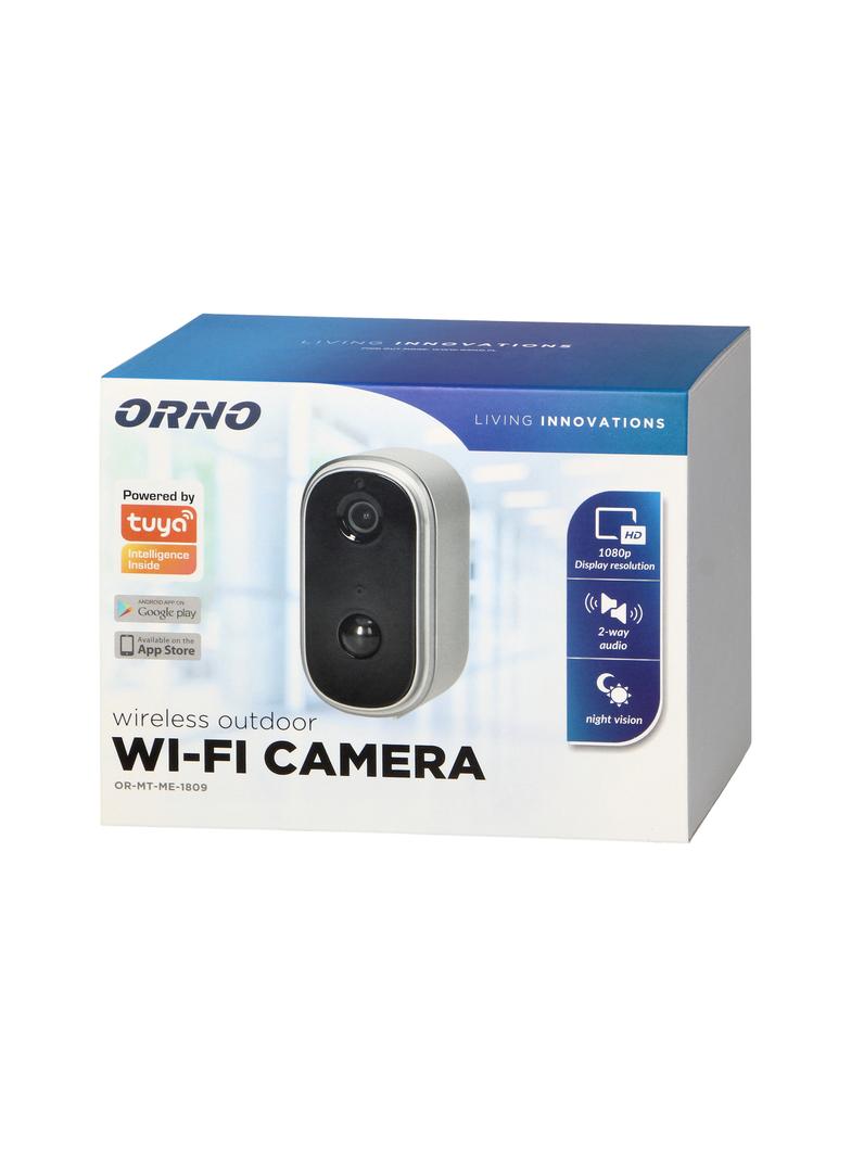 Bezprzewodowa zewnętrzna kamera IP z WiFi komunikacja ze smartfonem z aplikacją Tuya, IP65, interkom OR-MT-ME-1809 ORNO