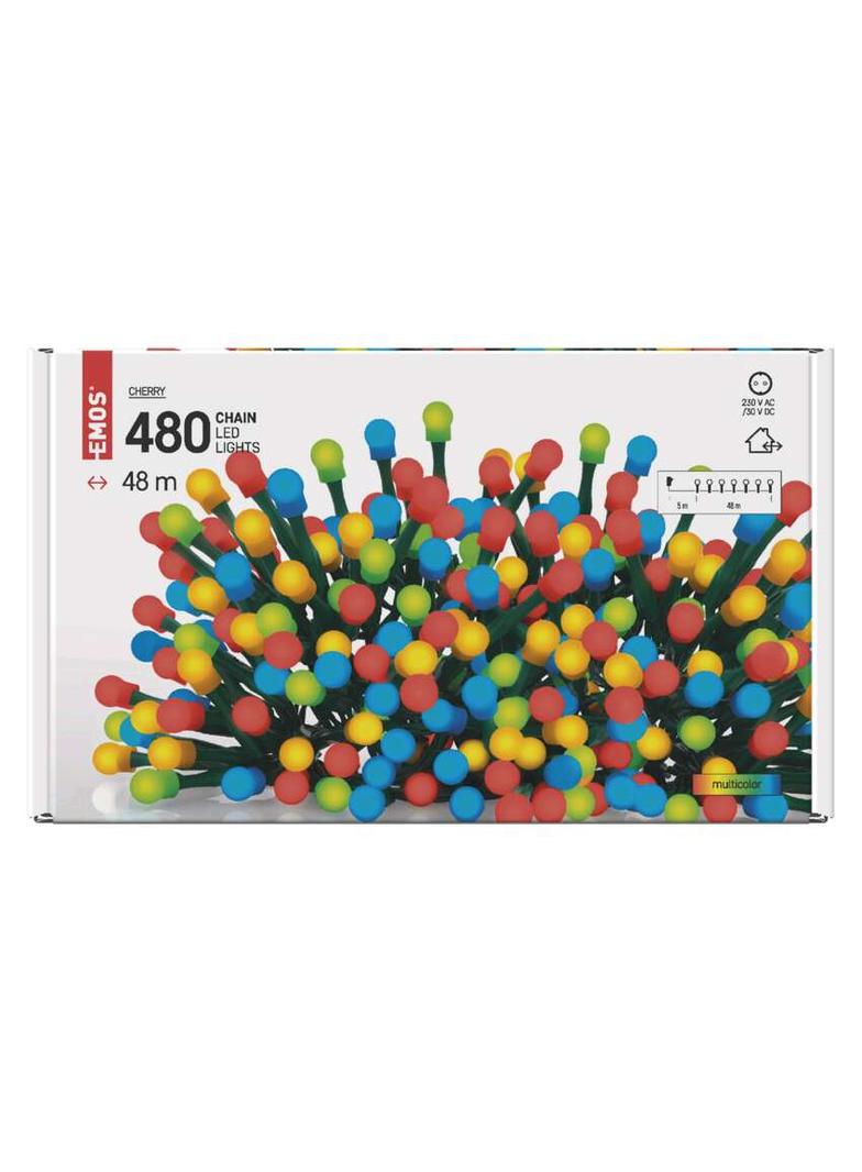 Lampki choinkowe kulki 480LED 48m multokolor IP44 timer D5AM07 EMOS