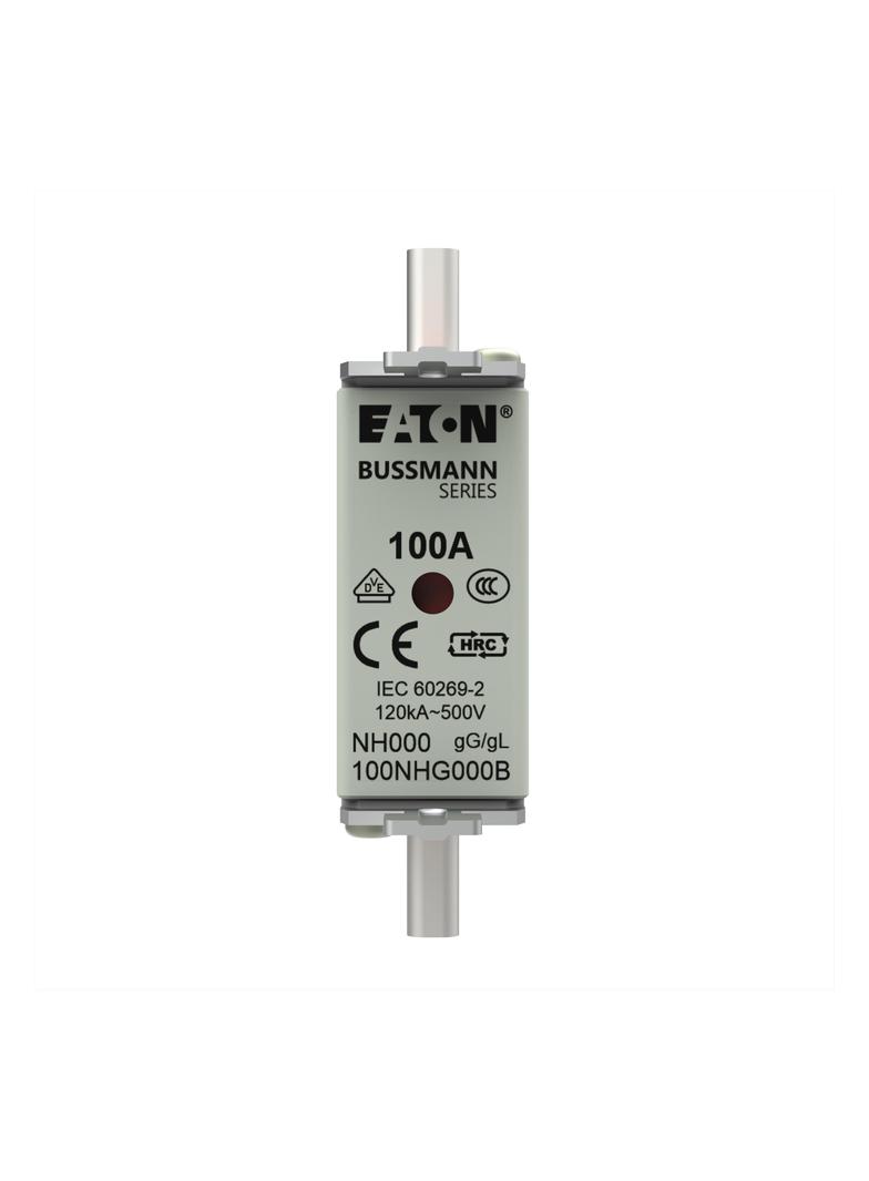NH FUSE 100A 500V GG/GL SIZE 000 Wkładka NH000 100A 500V GL/GG podwójny wskaźnik 100NHG000B EATON