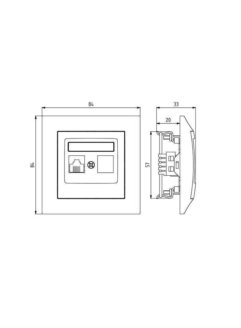 IMPRESJA Gniazdo telefoniczne pojedyncze - kolor tytan