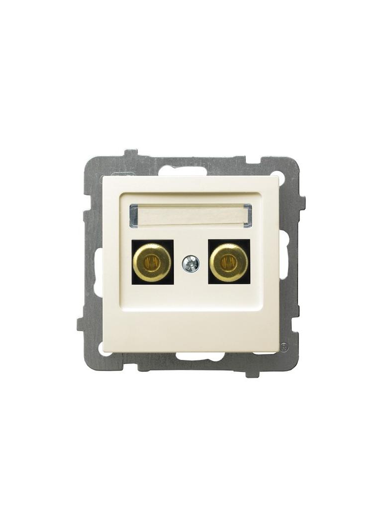 AS Gniazdo głośnikowe pojedyncze - kolor ecru GGN-1G/m/27