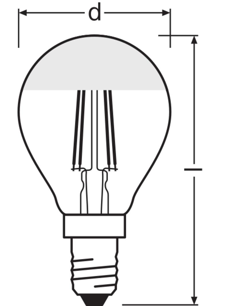 Lampa LED STAR CL P Filament szkło przezroczyste Mirror Silver 34 non-dim 4W 827 E14