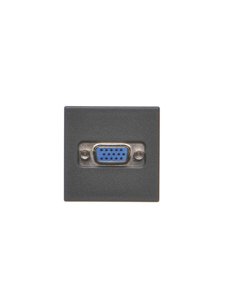 Simon Connect Płytka K45 złącza VGA (D-Sub 15) 45x45mm + wkład zaciski śrubowe szary grafit K100B/14 KONTAKT