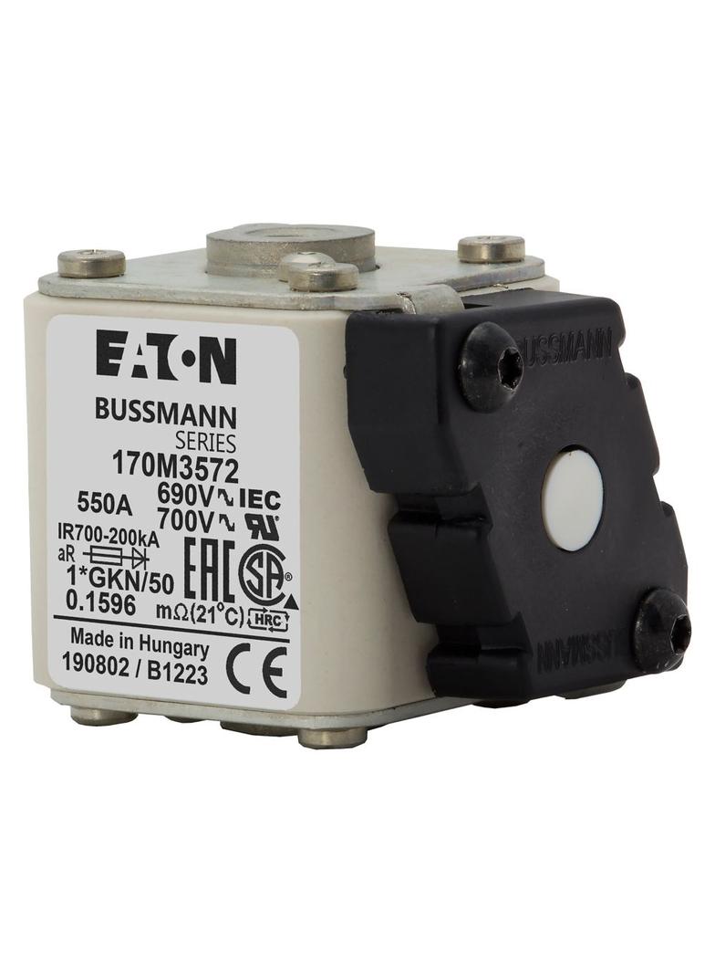 FUSE 550A 690V 1*GKN/50 AR UC Wkładka szybka 550A AC 690V rozmiar 1 45x59x51 mm aR, 170M3572 EATON
