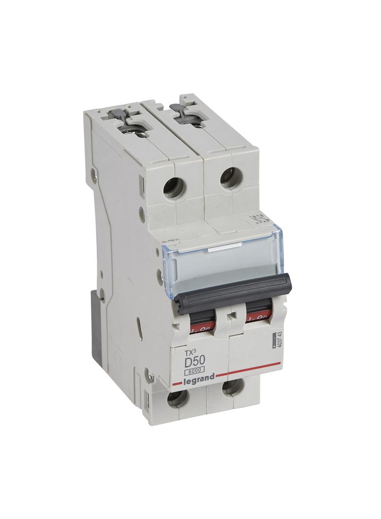 WYŁĄCZNIK NADPRĄDOWY S 302 2P D 50A 6000A SERII TX3, Legrand