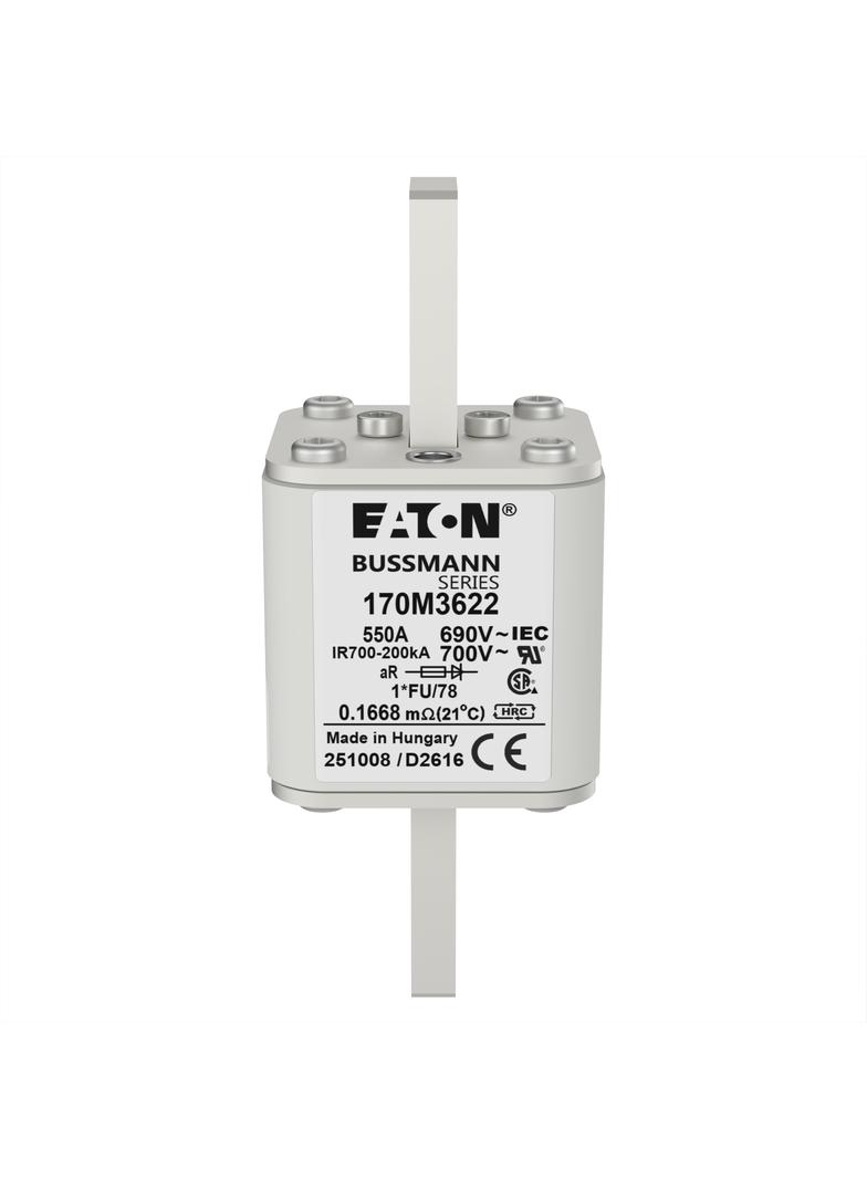FUSE 550A 690V 1*FU/78 AR UC Wkładka szybka 550A AC 690V rozmiar 1 45x45x110 mm aR, 170M3622 EATON
