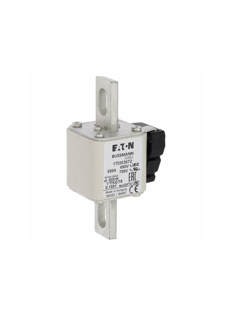 FUSE 550A 690V 1*FKE/78 AR UC Wkładka szybka 550A AC 690V rozmiar 1 45x59x110 mm aR, 170M3672 EATON