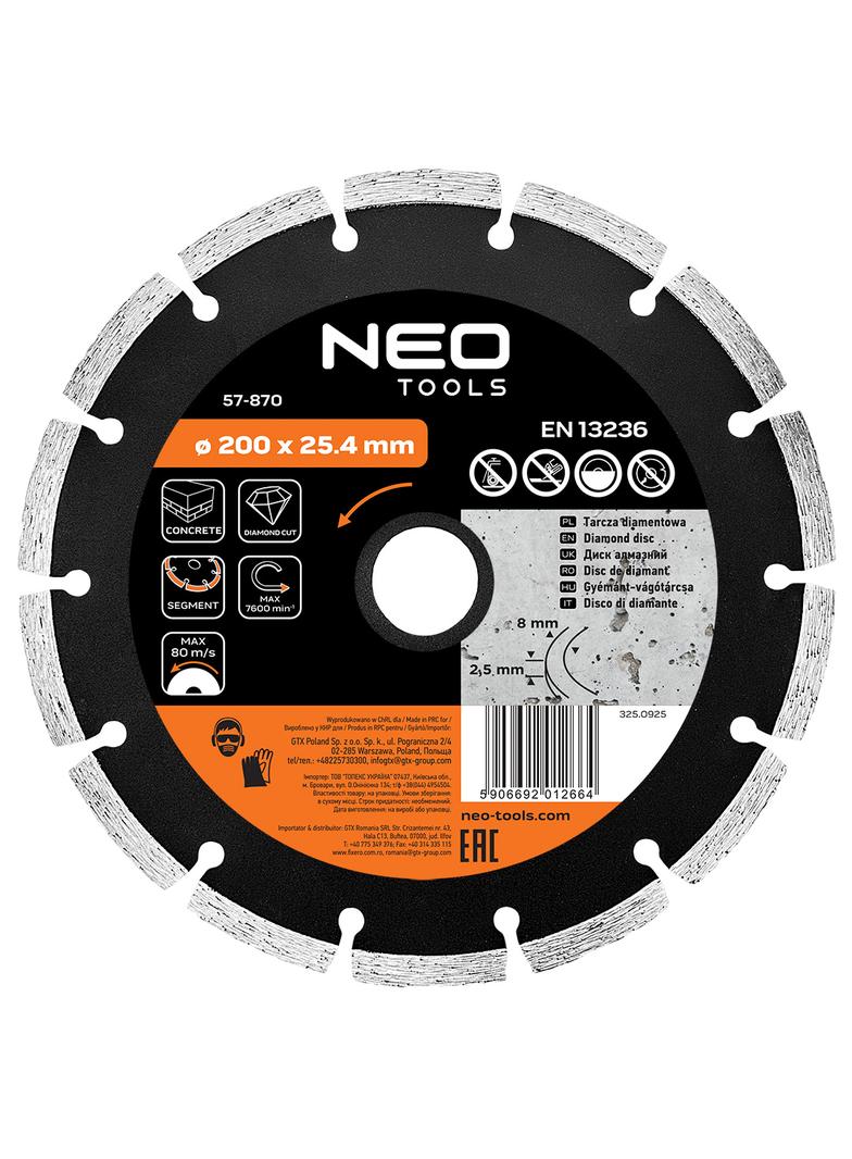 Tarcza diamentowa 200 x 25.4 mm, segmentowa