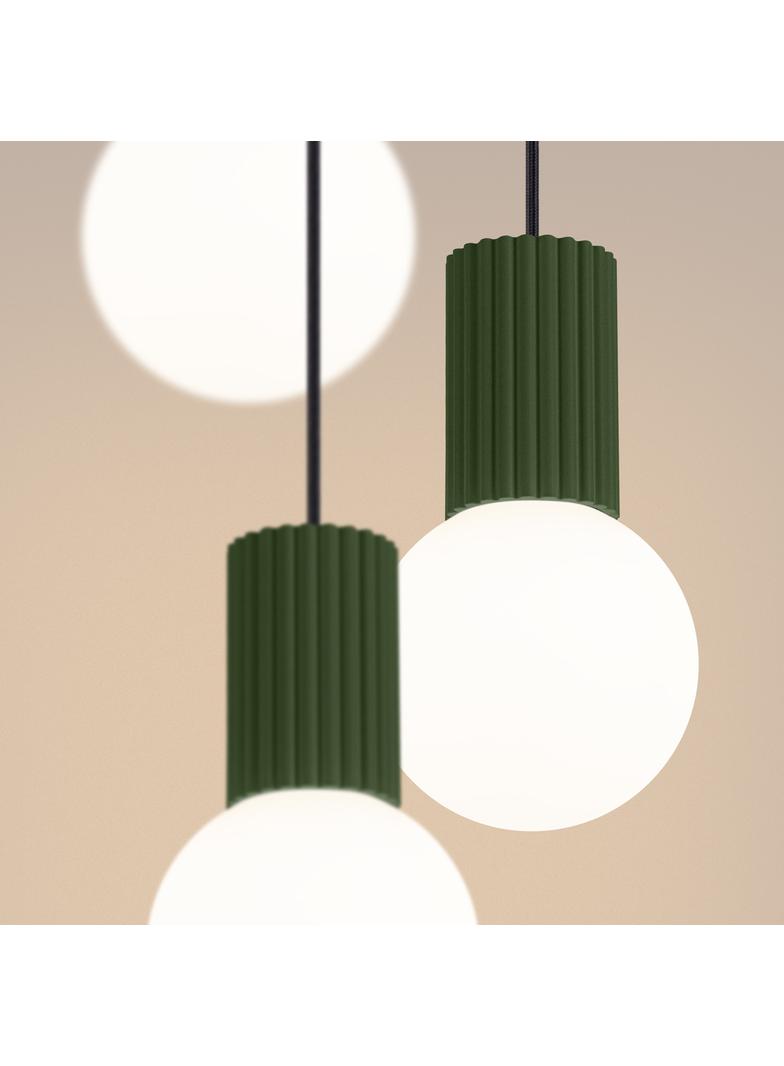 Lampa wisząca HALO 3P zielona oliwka