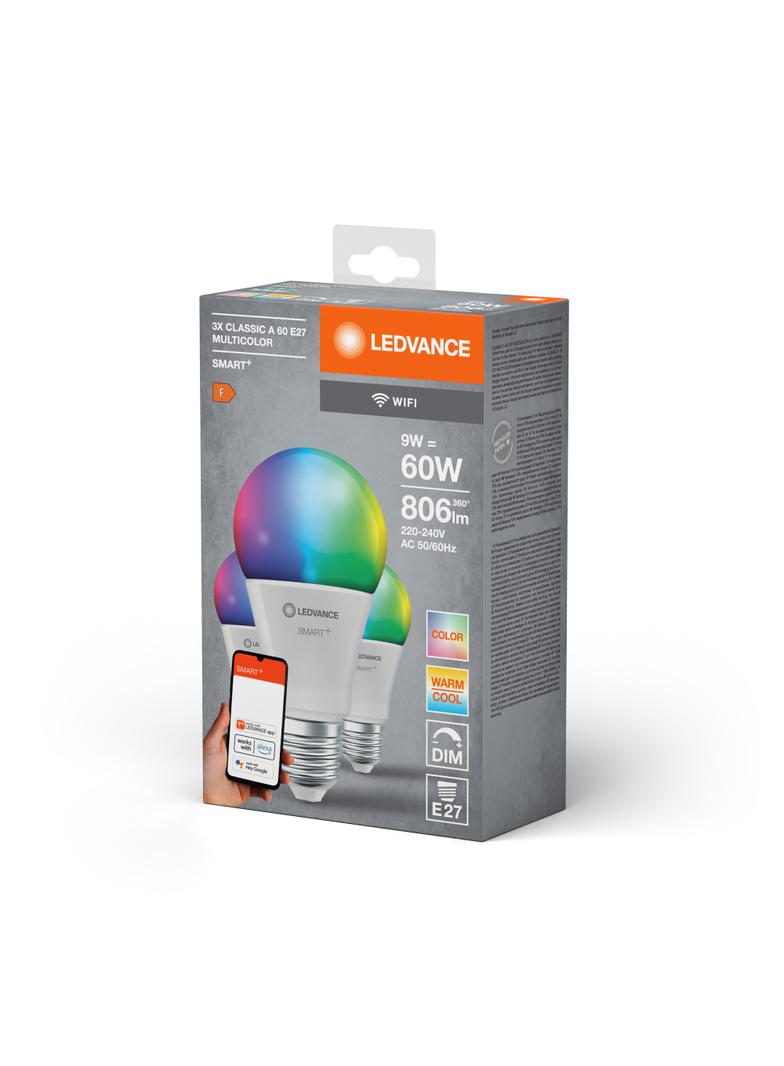 Lampa LED SMARTWIFI A60 9W 230V RGBWFR E27 4X3 LEDV