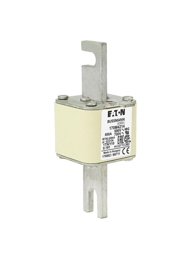 500A 690V 1TN/110 aR INDICATOR FUSE Wkładka szybka 500A AC 690V DIN 1 53x66x138 mm aR DI 170M4214 EA