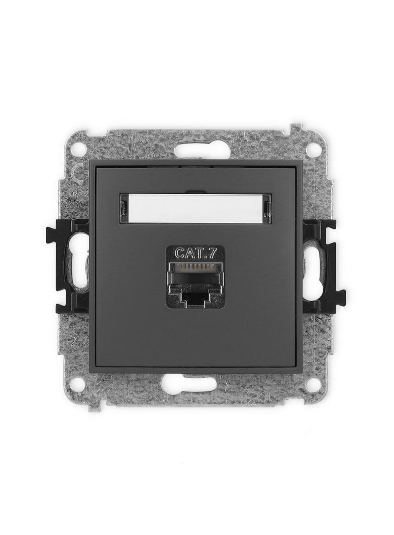 ICON Mechanizm gniazda komputerowego pojedynczego 1xRJ45, kat. 7, ekranowany, 8-stykowy grafitowy ma