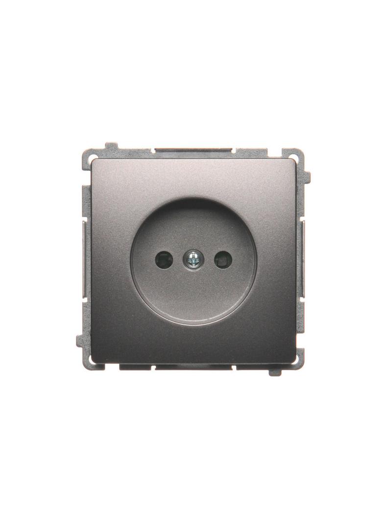 Simon Basic Gniazdo wtyczkowe bez uziemienia z przesłonami torów prądowych 16A 250V zaciski śrubowe stal inox BMG1Z.01/21 BMG1z.01/21 KONTAKT