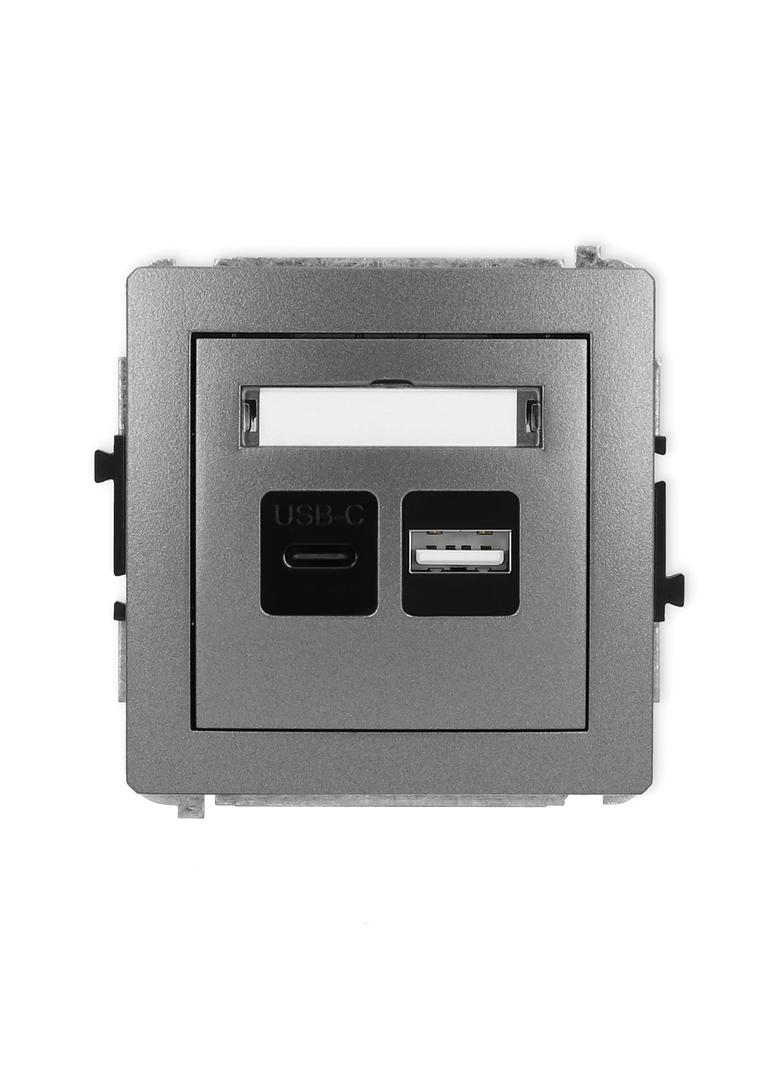 DECO Ładowarka USB podwójna USB C + USB A, 20W max. grafitowy 11DCUSB-8 KARLIK