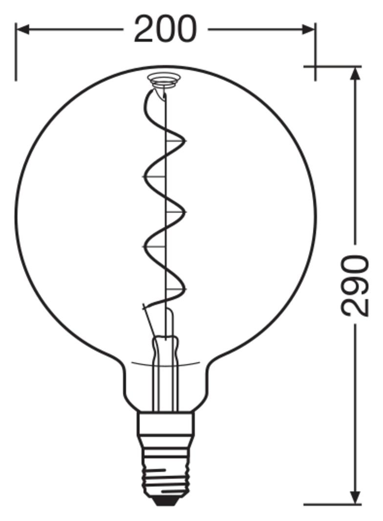 Lampa LED Vintage 1906 dim CL GLOBE200 Filament szkło przezroczyste GOLD 28 dim 5W 820 E27