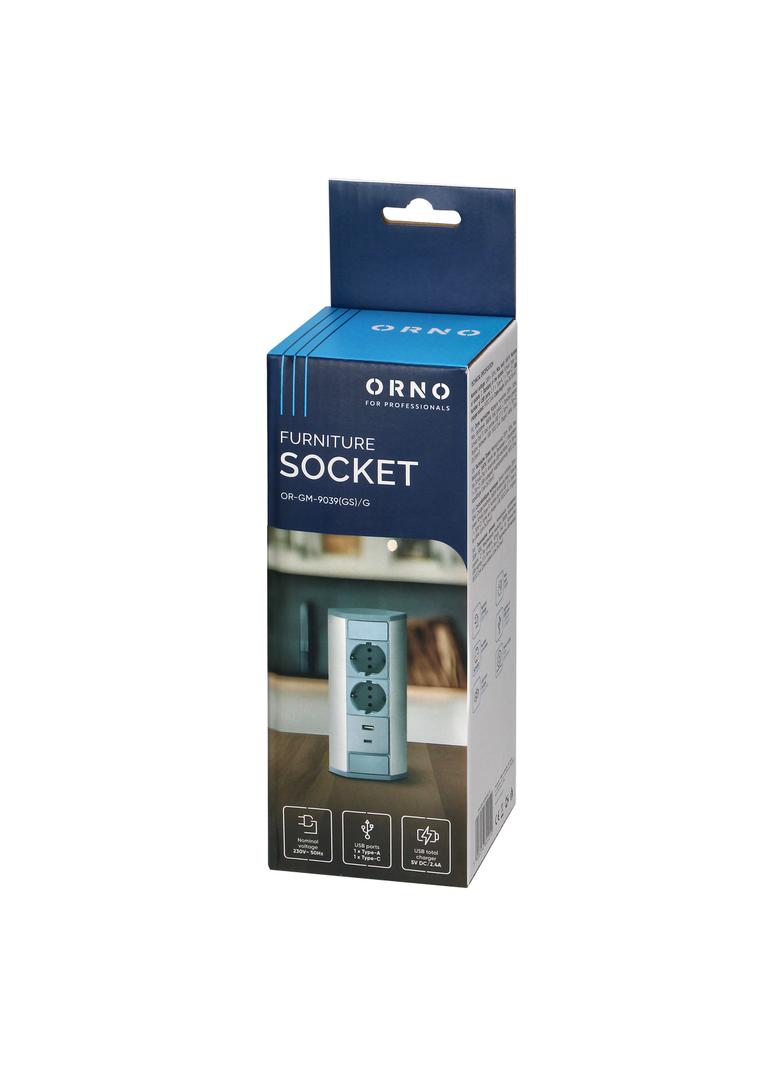 "Gniazdo meblowe 2x2P+Z (Schuko), 2xUSB (typ A+C