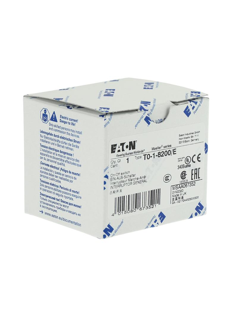 T0-1-8200/E Łącznik krzywkowy 20A 6.5kW 067352 EATON