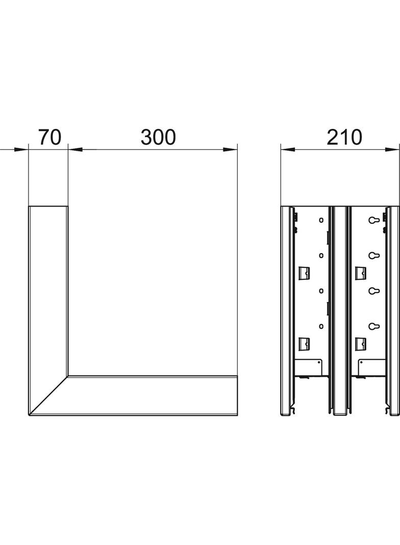 GS-DA70210RW, NAROŻE ZEWN. 70X210 CZ.B.