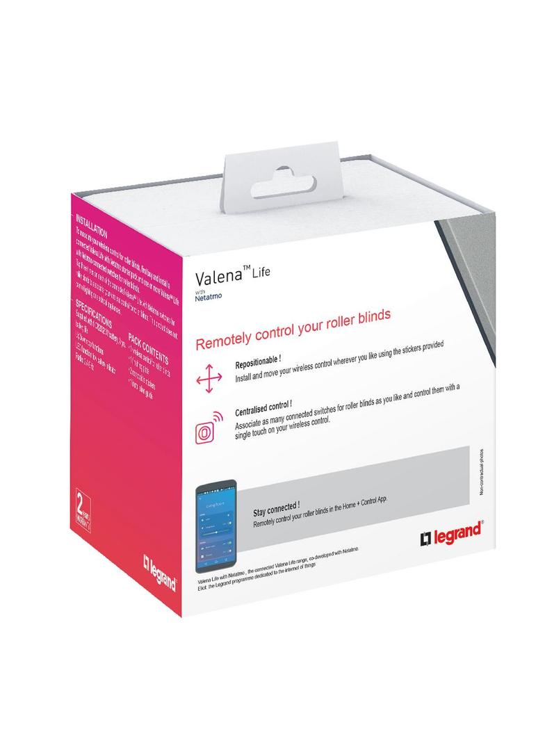 VALENA LIFE WITH NETATMO - ŁĄCZNIK BEZPRZEWODOWY ROLET ALUMINIUM, Legrand