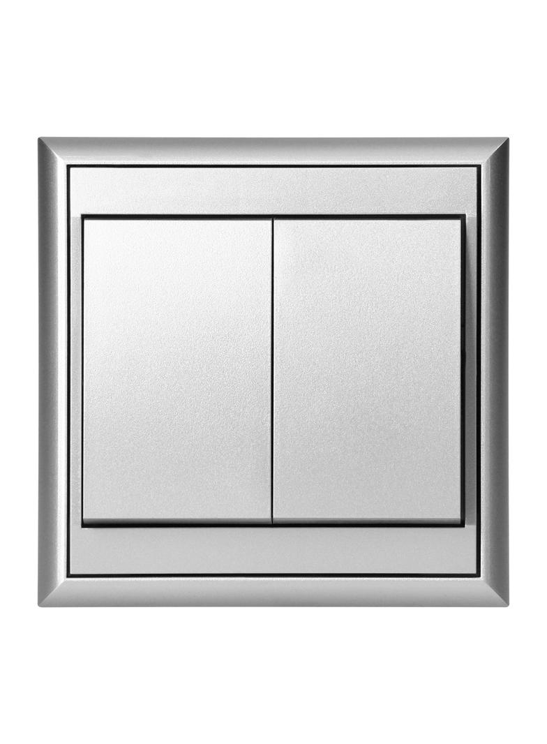 Łącznik podtynkowy świecznikowy Luna, 10A, 250V, WP-2L, srebrny