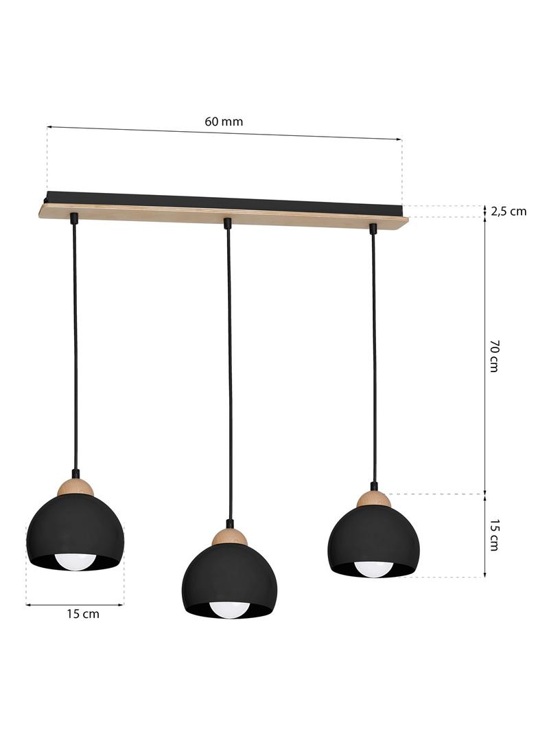 Milagro lampa wisząca Dama Black 3xE27 MLP6550