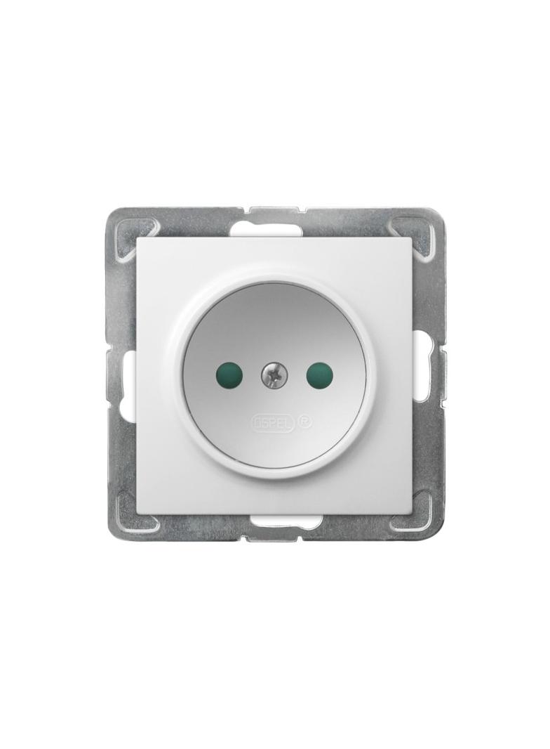 IMPRESJA Gniazdo pojedyncze z przesłonami torów prądowych - kolor biały