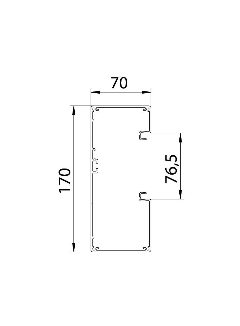 GA-A70170EL, Kanał podparapetowy, asymetryczny