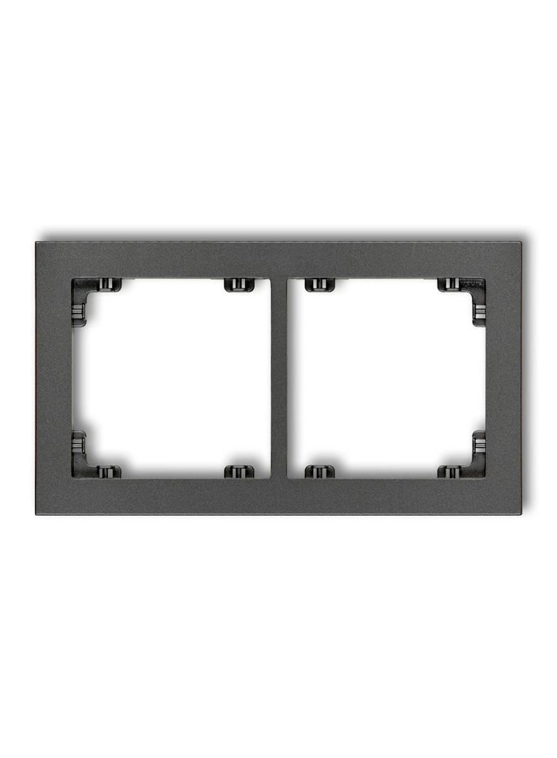 DECO Ramka uniwersalna podwójna z tworzywa grafitowa