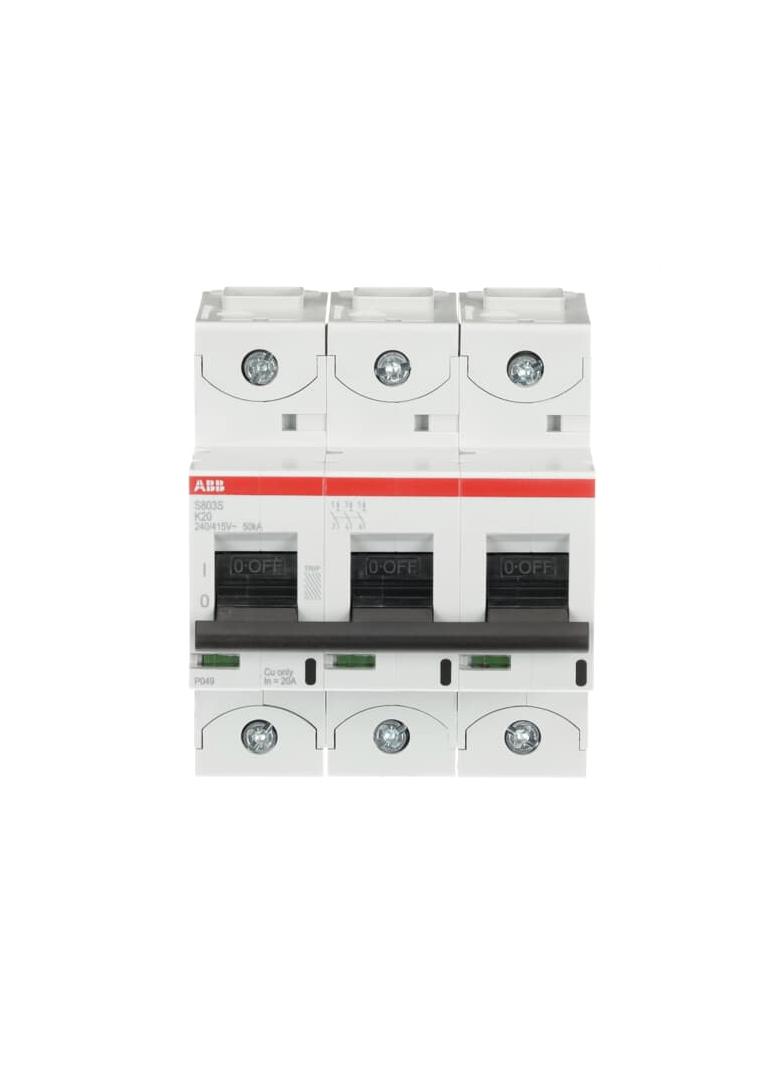 S803S-K20 Wyłącznik nadprądowy 50kA 3P K20A 2CCS863001R0487 ABB
