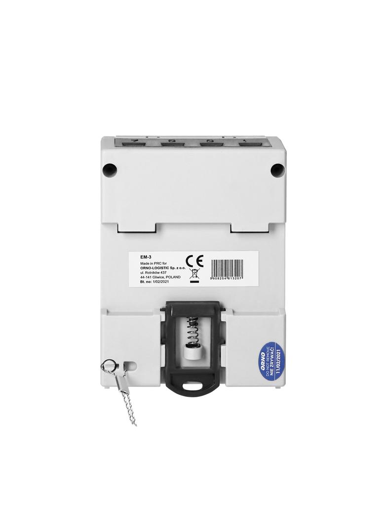 3-fazowy wskaźnik zużycia energii elektrycznej, 80A, 3 moduły, DIN TH-35mm EM-3 ORNO
