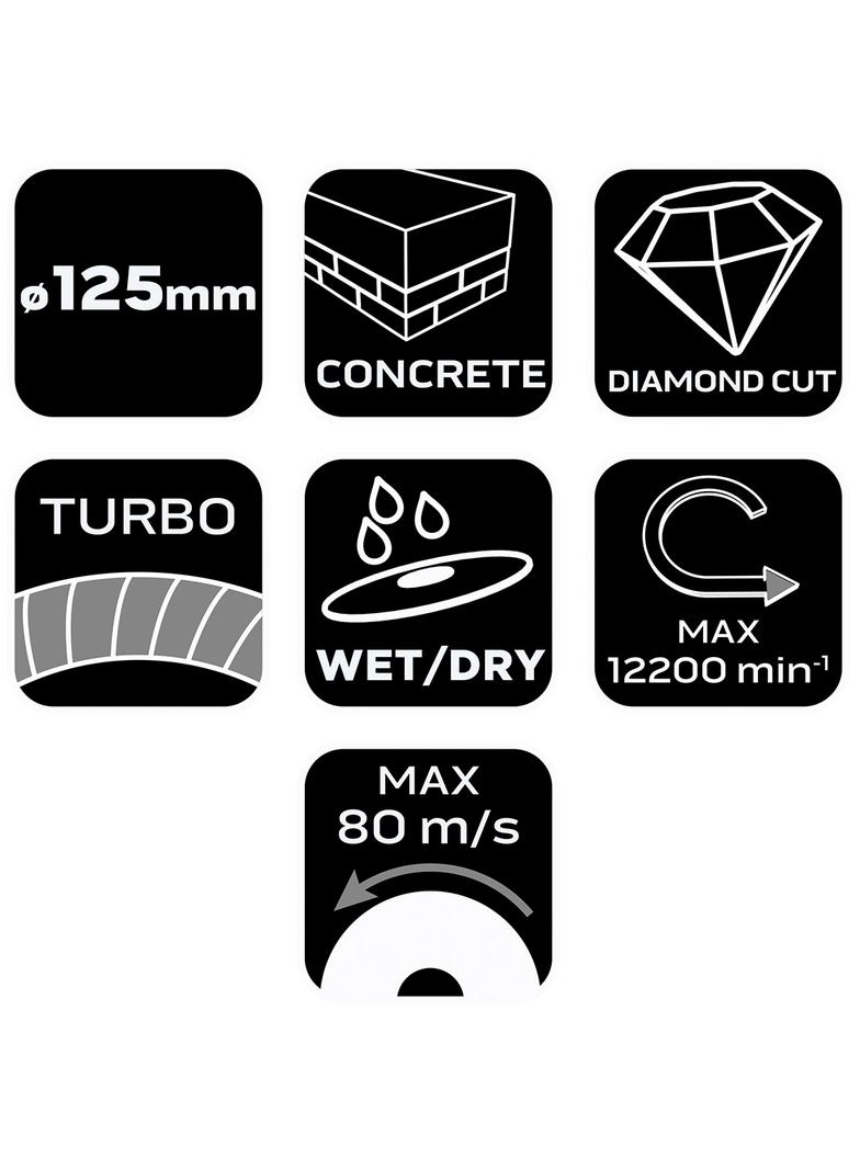 Tarcza diamentowa 125 x 22.2 mm, turbo