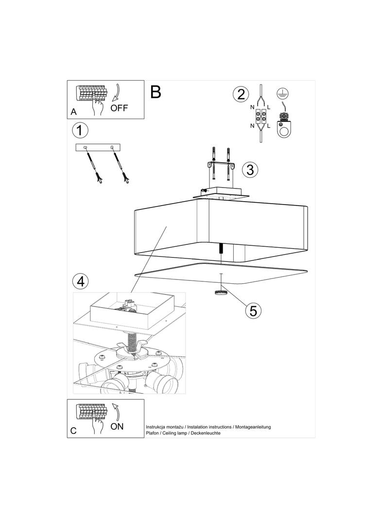 Sollux Plafon LOKKO 55 biały SL.0825