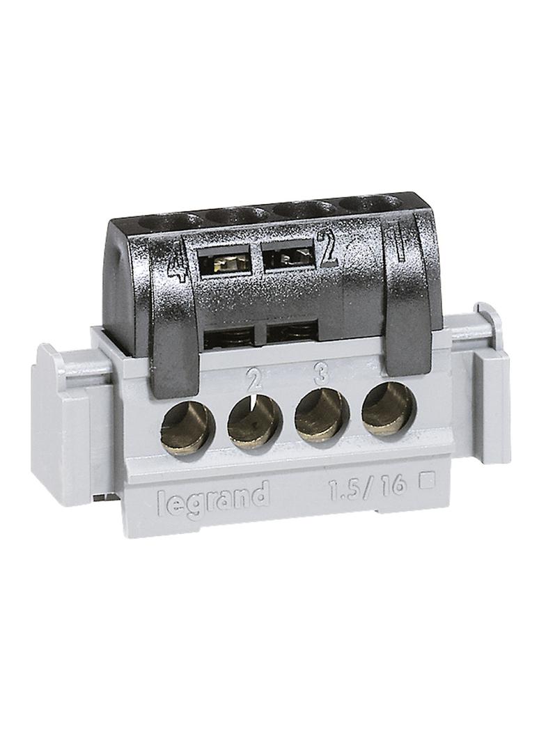 Listwa Przyłączeniowa 4-Otwory Czarna 1,5-16 Mm2 IP2X C4 004850 LEGRAND