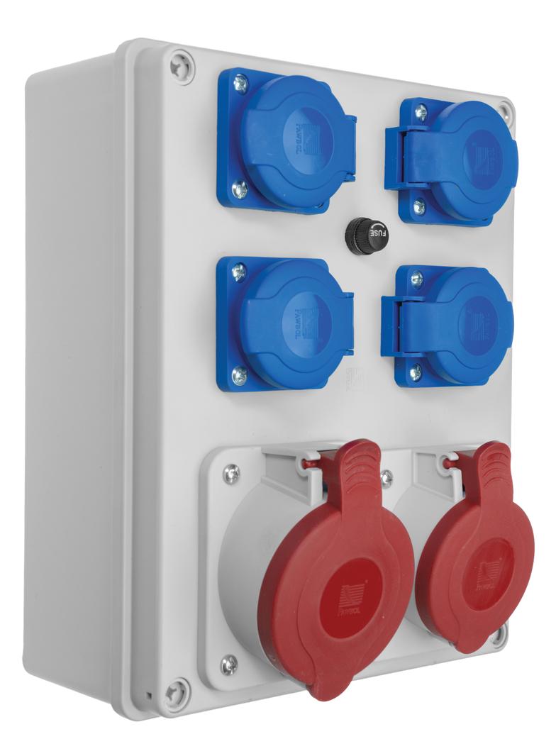 Rozdzielnia R-BOX 240, 1 x 32A / 5p, 1 x 16A / 5p, 4 x 230 V,