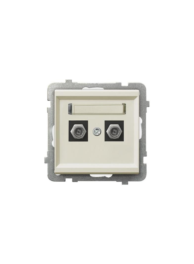 SONATA Gniazdo antenowe typu F podwójne - kolor ecru