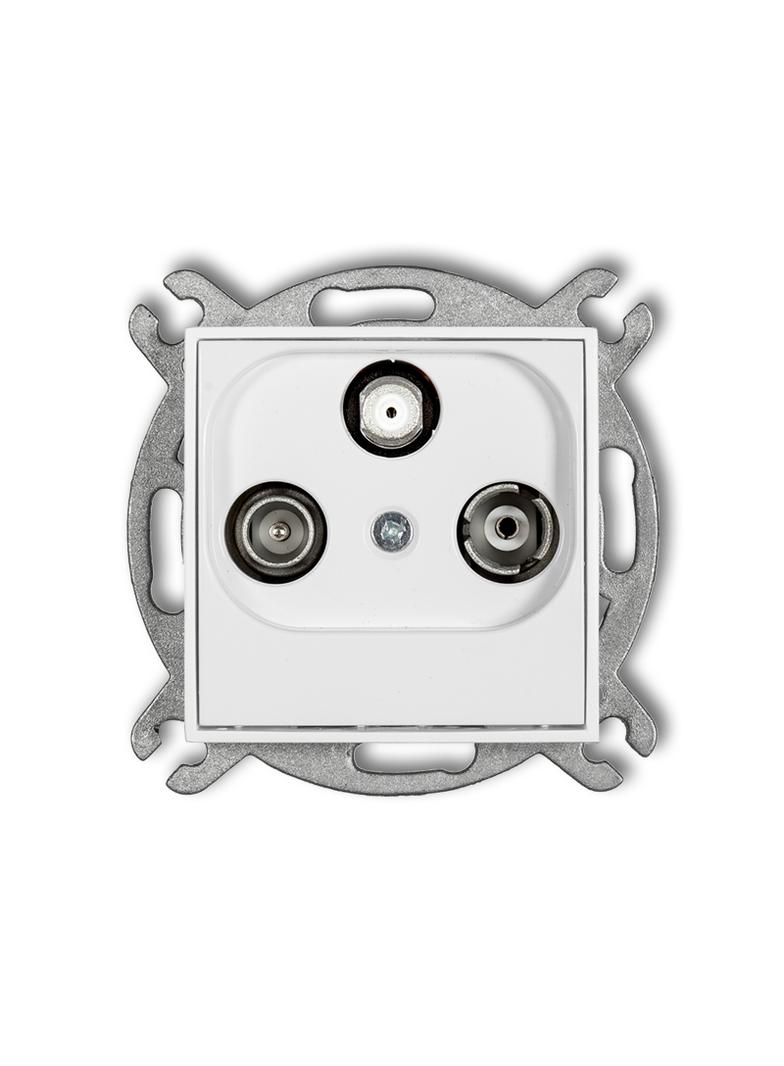 ICON Mechanizm gniazda abonenckiego RTV-SAT końcowego (2 wejścia antenowe) biały mat