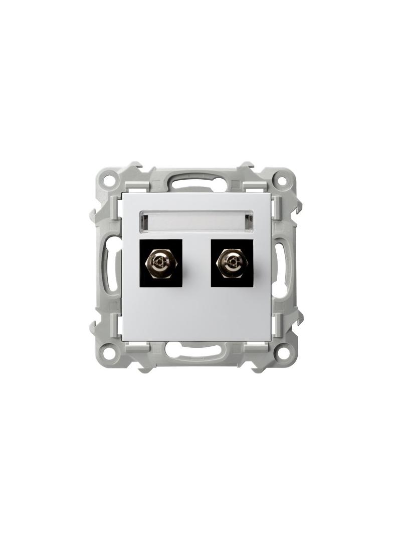 SZAFIR Gniazdo ekwipotencjalne podwójne - kolor biały