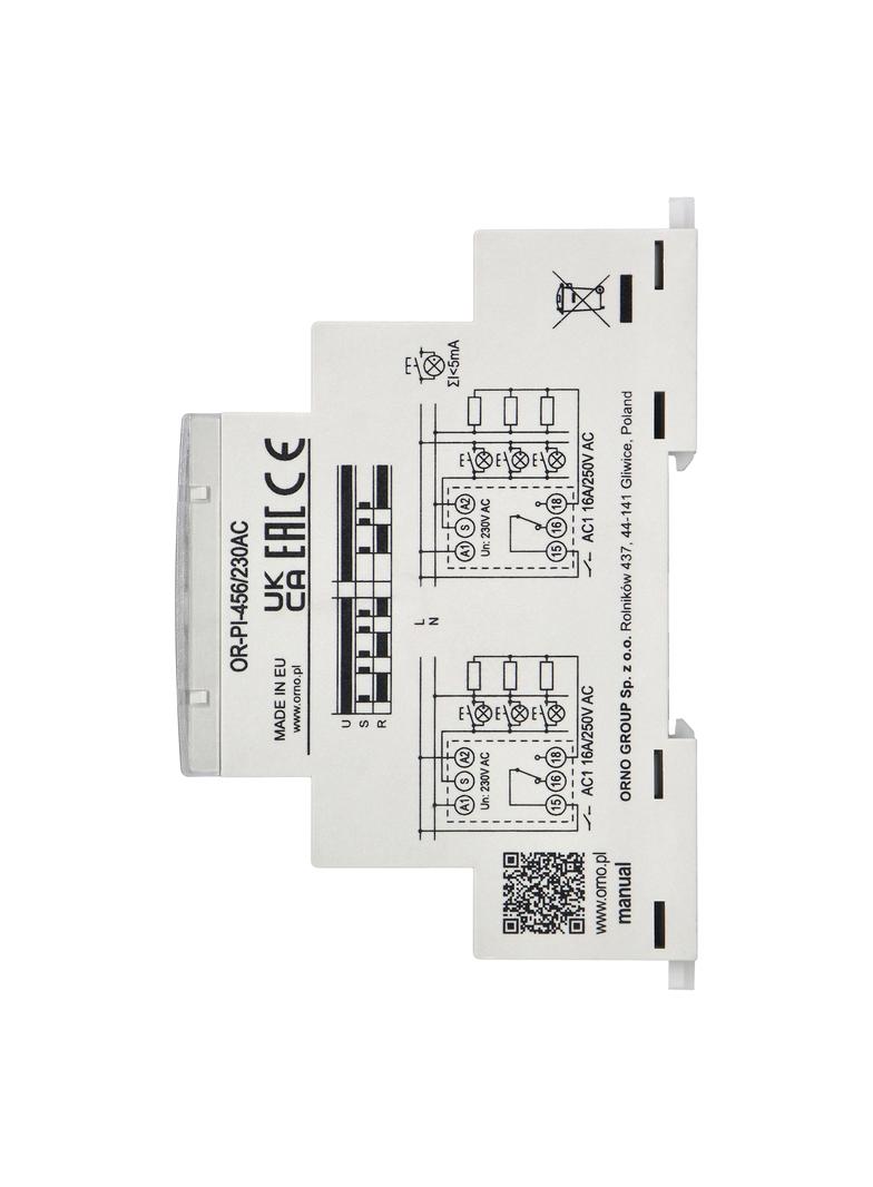 Przekaźnik instalacyjny bistabilny 230 VAC 16A OR-PI-456/230AC ORNO