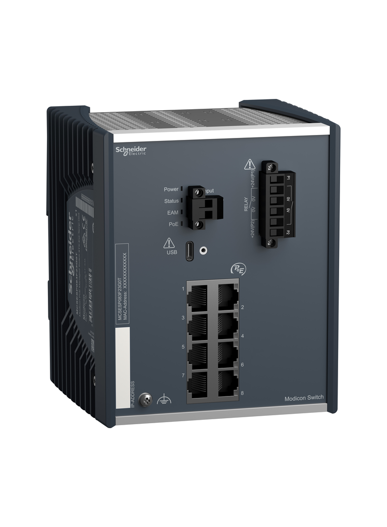Modicon PoE Switch Zarządzalny 8TX - Ext Temp