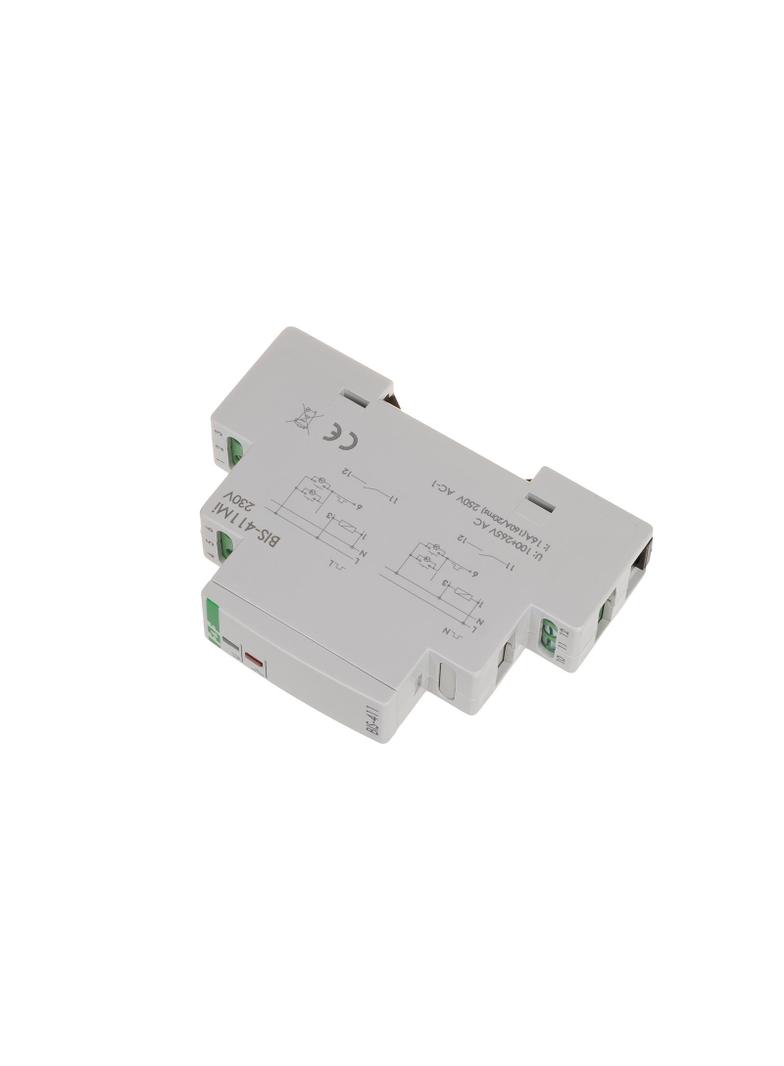 Przekaźnik bistabilny z pamięcią montaż na szynie DIN 230V z przekaźnikiem inrush 160A/20ms BIS-411M-LED F&F