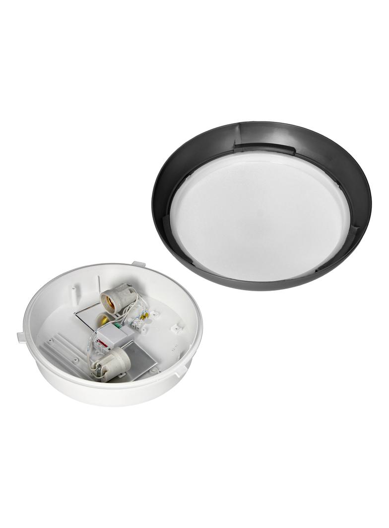 KOKO oprawa, 2xE27 z mikrofalowym czujnikiem ruchu, 2x40W, czarna-polipropylen, klosz matowy-poliwęg AD-PL-6256BE27PMM ORNO