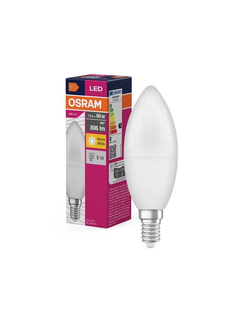 Lampa LED VALUE Classic B60 non-dim plastik 7W 827 E14