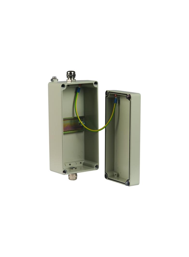 Obudowa aluminiowa, IP 65, 100x200x81 mm, z szyną 35 mm