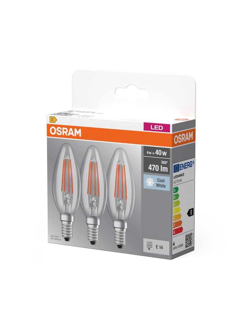 Lampa LED BASE Classic B40 4W/840 230V Filament szkło przezroczyste E14 FS3 OSRAM